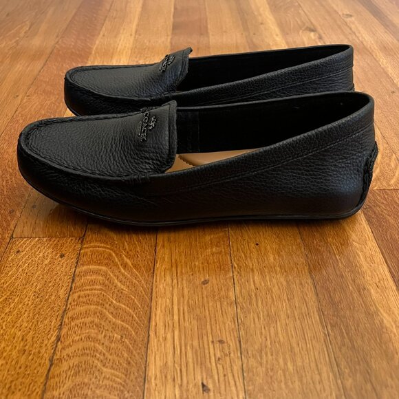 COACH Mary Lock Up Loafers – Black Pebble Leather, Size 7, New with Box - Picture 4 of 9